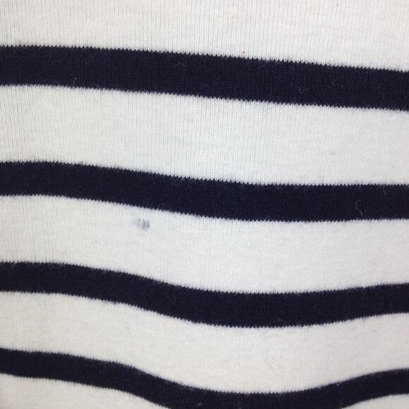 Pleione Peplum Striped Blue Sheer Top Blouse Size LP - Picture 8 of 8